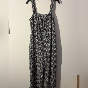 Floral Print Jumpsuit with Straps & Pockets